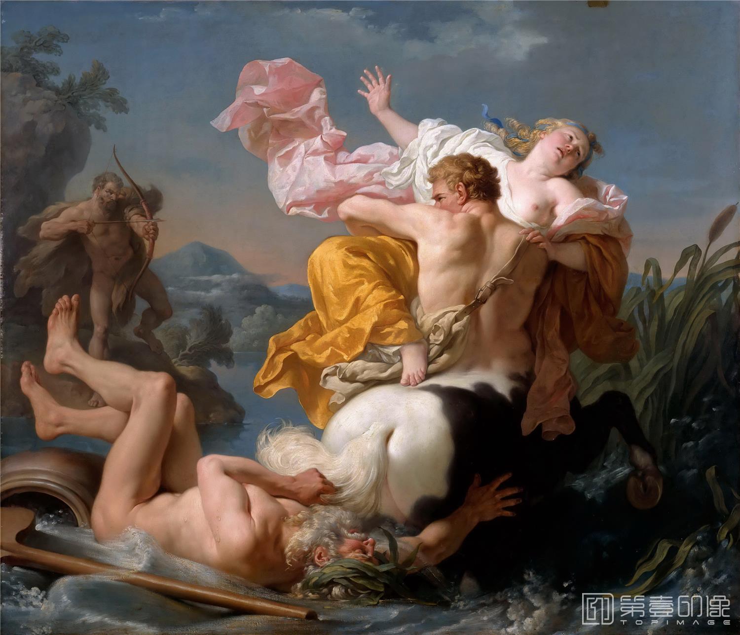 油画-卢浮宫-Louis Jean François LagrenéeAbduction of Dejanire by the Centaur Nessus-1250